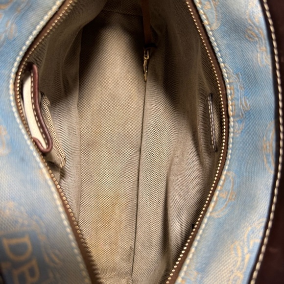 Dooney & Bourke East West Canvas / Leather Trim Donegal Crest Tote Shoulder Bag - Picture 14 of 16